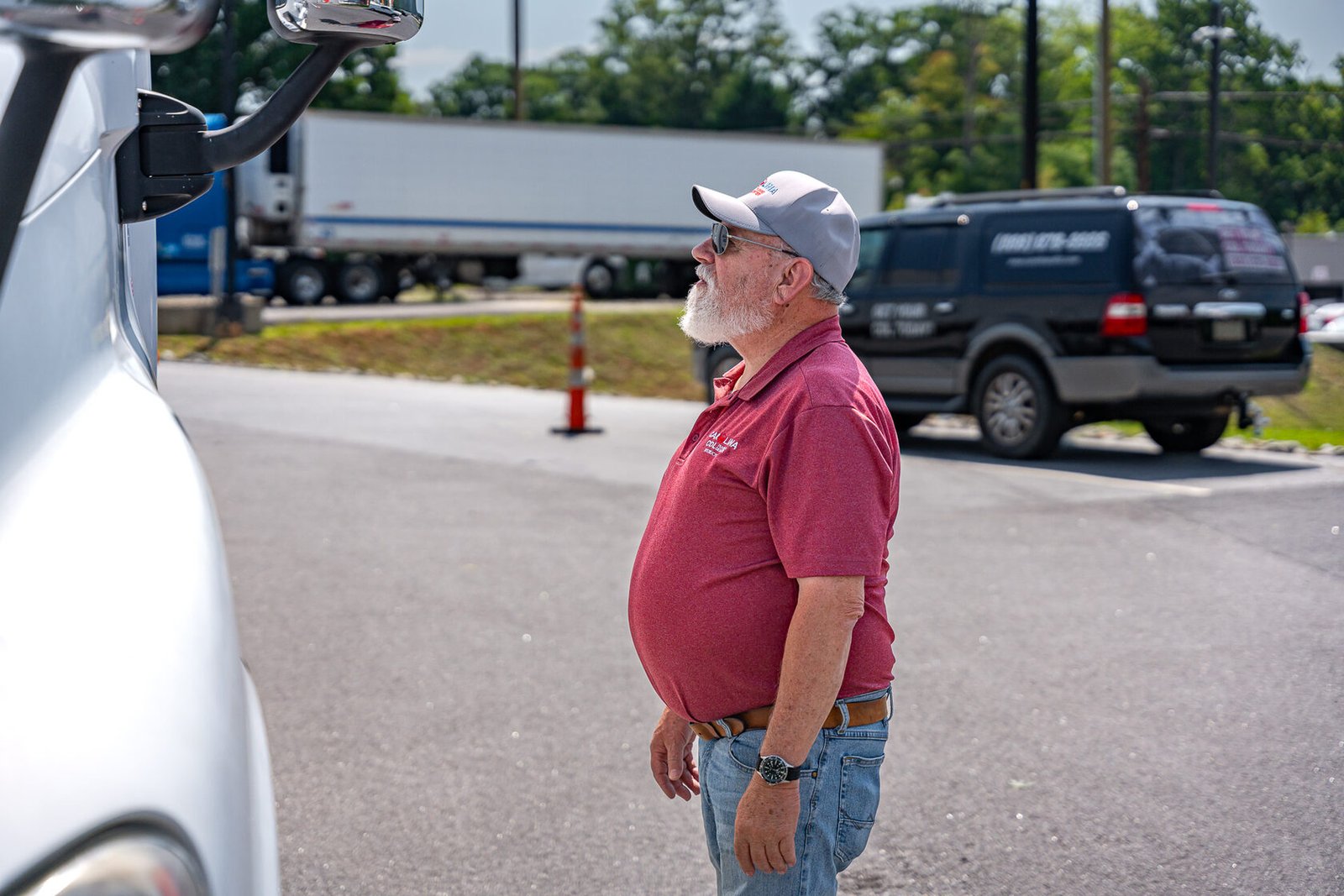 Carolina CDL instructor preparing a student for the skills test
